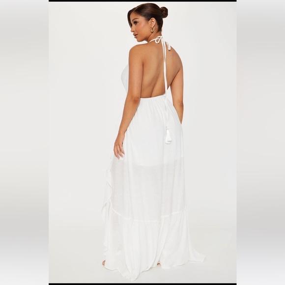 Fashion Nova: AYLA RUFFLE MAXI DRESS - WHITE - XS - Picture 3 of 3